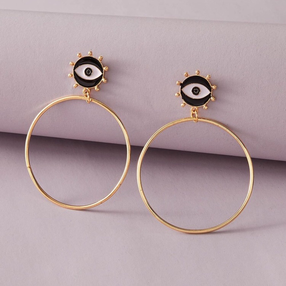 Eye Shape Hoop Earrings